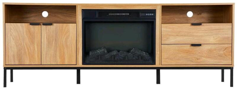 As New CANVAS Alma Media Fireplace, 72-in. Retails for $730. 72" W x 15 3/8" D x 26 3/8" H