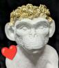 Haven't You Always Wanted A Monkey?! Demure Chimp With Flower Crown Lightweight Statue, 12.75" Tall - 2