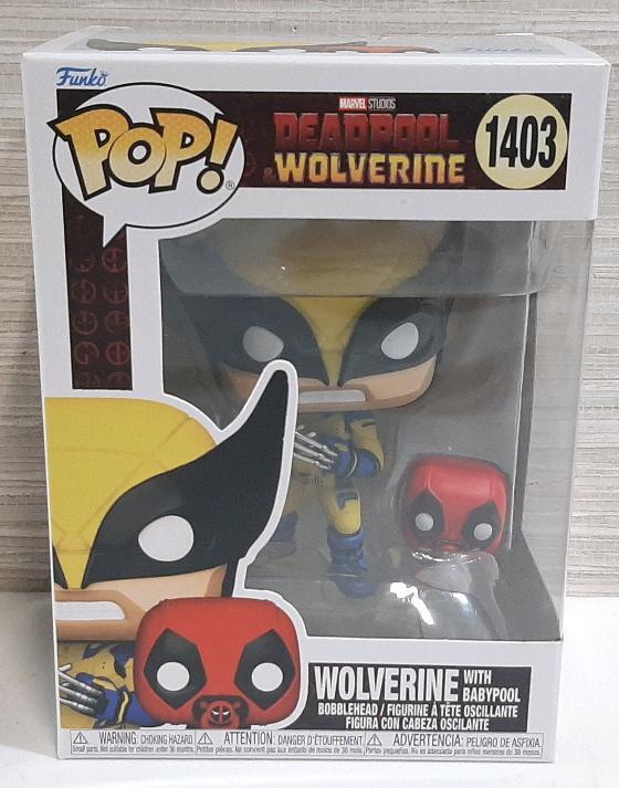 New In Box Wolverine w/ Babypool Bobblehead Funko Pop Vinyl Figures | Wolverine Figure Measures 4" Tall Babypool Measures 1&frac12;" Tall