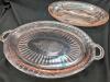2 Vintage Pieces of Depression Glass. Platter and Divided Dish. Platter measures 23.75" across