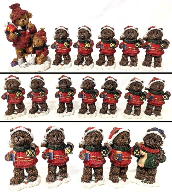 18 Resin Winter Holiday Bear Figures, 4.75" - 7.5"