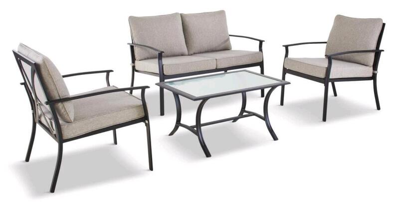 New - For Living Avenue 4pc. Conversation Set / Patio Set w/Cushions . Retail $400 . Some Assembly Required .
