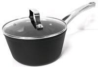New STARFRIT Heritage THE ROCK Diamond, Metal & Utensil-Safe 7.27" &times; 3.65" Deep Pot With Lid | Induction Ready, Forged Aluminum Base, Oven-Safe Stainless Steel Handles, Tempered Glass Lids, Dishwasher Safe