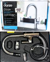 [Missing Deck/Putty Plates + Insert] As-Mew Danze Colby Single-Handle Pull-Down Kitchen Faucet, Chrome, Retails $189.99 Complete