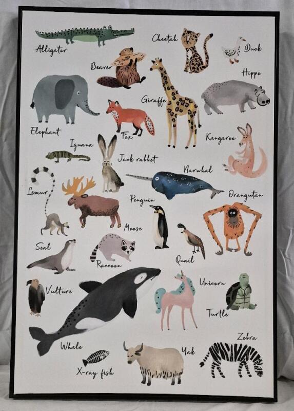 Large Animal Framed Picture - 25 by 37"