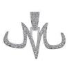 New 14k White Gold Plated with CZ stones -Iced Out Majin Pendant Mens White and Gold Finish Chains Hip Hop