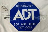 New Outdoor Metal &ldquo;Secured by ADT&rdquo; Sign with Stake and Fastenings (10&rdquo; x 10&rdquo;)