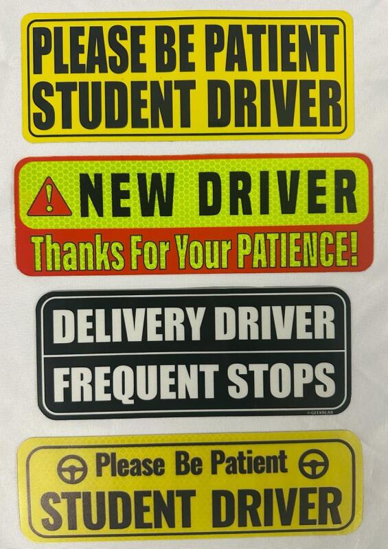 4 New Magnetic Student Driver Signs; Great for Instructors or New Drivers - 8.5-10&rdquo; Long