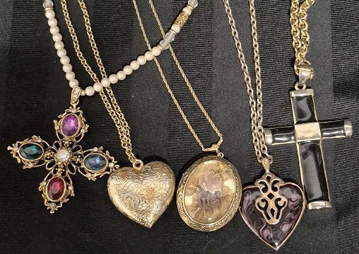 Beautiful Vintage & Modern Statement Necklaces with Chunky Pendants - Locket, Maltese Cross +