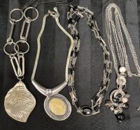 4 Statement/Chunky Necklaces Range in Length From 14 to 28"