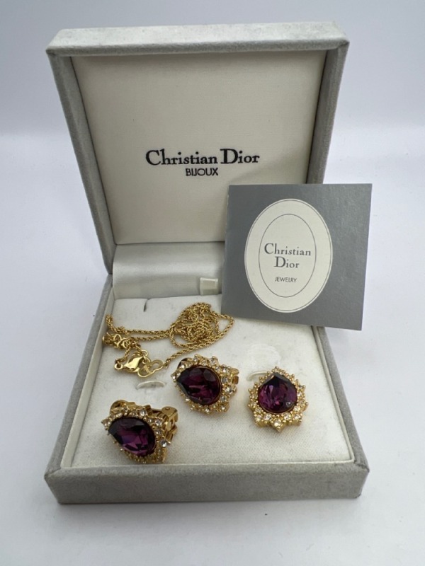 Christian Dior Earring Necklace Set CDIOR BIJOUX Box