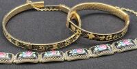 3 Vintage Bracelets - 2 DAMASCUS Hinged Bracelets +