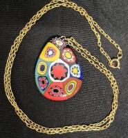 Beautiful Munrano Glass Style Pendant 24" Chain