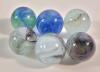 Vintage IMC Ltd. No.80 Giant Glass Mable Box w/6 Glass Marbles . Made in England - 2