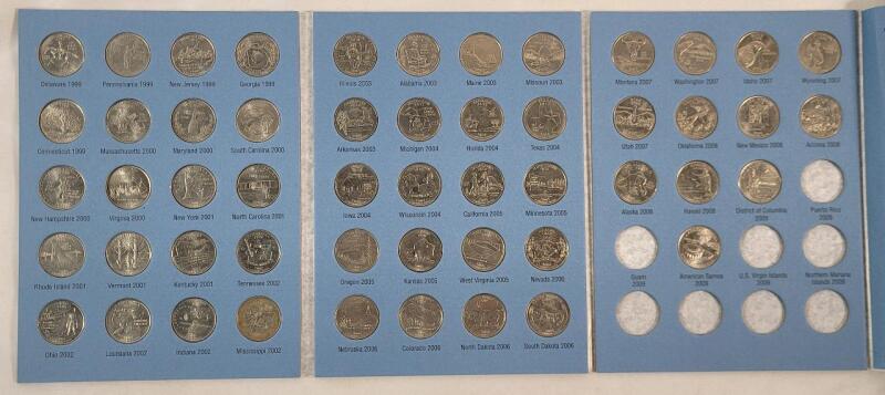 1999 - 2009 USA Statehood 25 Cent Quarter Set . Missing Four (4) Territory Coins . 52 Coins