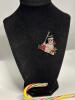 Cheerful Lovely Rhinestone Snowman Brooch Black Enamel Top Hat Textured Broom Enamel Petals with Red Rhinestones approximately 2&rsquo;&rsquo; - 4