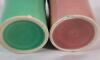 Fiestaware Green Plater & Two (2) Cups . No chips or cracks to plater . Both cups have chip on bottom edge . Plater measures 12" diameter - 6