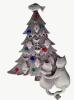 Lovely Brooch Two Cats Hugging While gazing at Fish Decorated Tree with Rhinestones 2.75&rsquo;&rsquo; Back bale for Pendant as well - 2