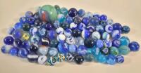 Vintage Blue / Turquoise / Various Blue Shade Marbles .