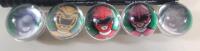 Vintage 1994 Mighty Morphin Power Rangers Action Marbles Series 1 , Complete . Five (5) Marbles