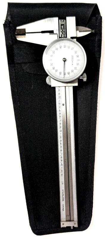NEWCON Dial Calipers With Pouch, 0.002" P624686, 6" Long, Stainless Steel