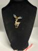 Luxury Deer Brooch with Colorful Gemstone Rhinestones - Sparkling Antlers & Gemstone-Studded Body Approximately 2 x 1.5&rsquo;&rsquo; - 3