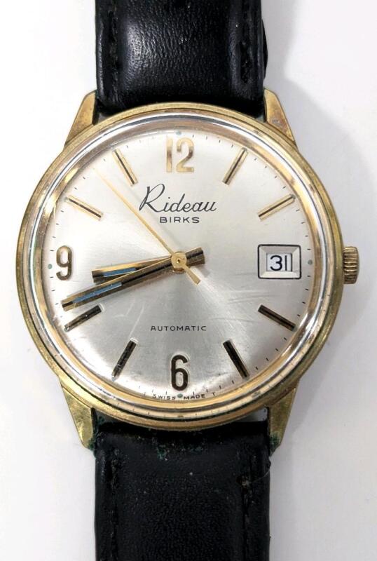 Vintage BIRKS RIDEAU AUTOMATIC Swiss Made 17 Jewels, Date Window Watch, Working, With Leather Band