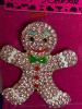 Betsey Johnson Tagged Gingerbread Adorable Pink Rhinestone & Enamel Brooch / Pendant approximately 2&rsquo;&rsquo; - 4