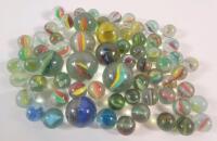 Vintage Multi-Color Cats Eyes Glass Marbles .