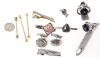 Vintage Men's Jewelry: Tie Clips Incl Siam Thailand Silver, Cufflinks Incl Stamped STERLING AMCO "Cibus Ad Omnes", Bar Pins, Pens (Parker, Flair) in Jewelry Box 9.15" &times; 6" &times; 2.5" - 4