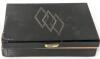 Vintage Men's Jewelry: Tie Clips Incl Siam Thailand Silver, Cufflinks Incl Stamped STERLING AMCO "Cibus Ad Omnes", Bar Pins, Pens (Parker, Flair) in Jewelry Box 9.15" &times; 6" &times; 2.5" - 11