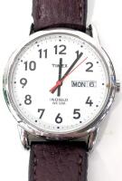 TIMEX Men's Easy Reader Day-Date Watch T20041 CR2016 Cell, WR 30, 18MM LUG With Leather Band, Working