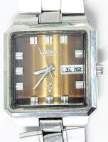 Vintage SEIKO Automatic LM LordMatic 23 Jewels 5606-7140 Men's Watch With Seiko-Branded Metal Band, Currently Non-Functional, Likely Needs Serving