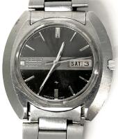 Vintage SEIKO 7006-7020 Automatic Day/Date Black Dial 19 Jewels Men's Watch With Seiko-Branded Metal Band, Currently Non-Functional, Needs Servicing