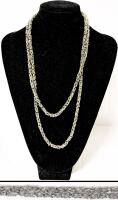 Gorgeous Vintage 44" Long Laced Link Non-Magnetic Necklace With Snake Hook Clasp