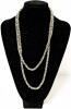 Gorgeous Vintage 44" Long Laced Link Non-Magnetic Necklace With Snake Hook Clasp - 3