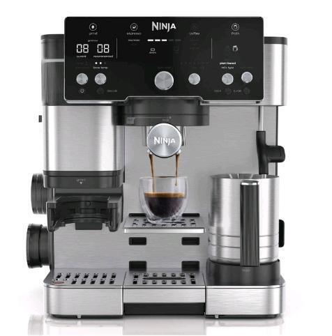 As New in Box Ninja Luxe Caf&eacute; Essential Series 2-in-1 Espresso Machine Drip Coffee Maker, Retail's for $649.99, [See Desc]
