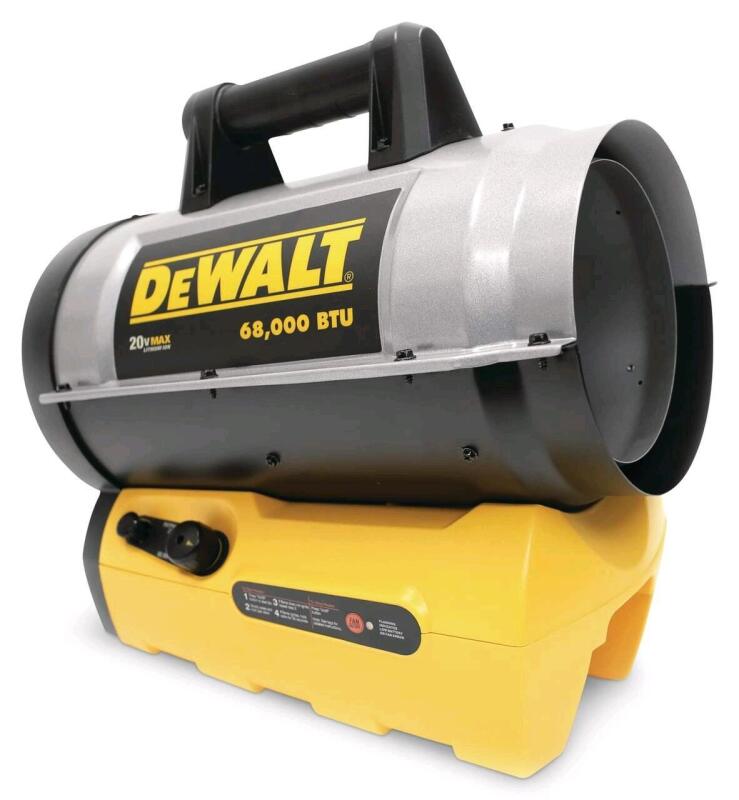 New - DEWALT 70K BTU Cordless Forced Air Propane Hybrid Heater *** Tool Only ***. Retail $180 . May be returned within 48 hours of pickup if found damaged or not as described.