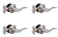 4-Pack As New Garrison Juran Passage Door Lever Handle Set , Satin Nickel Finish . Retail $95 . May be returned within 48 hours of pickup if found damaged or not as described.