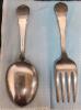 Vintage Lunt Sterling Silver Baby Spoon & Fork Set w/Monogram AR Jr. on Handle - 3