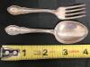 Vintage Lunt Sterling Silver Baby Spoon & Fork Set w/Monogram AR Jr. on Handle - 5