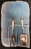 Vintage Lunt Sterling Silver Baby Spoon & Fork Set w/Monogram AR Jr. on Handle - 6