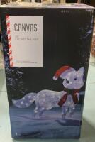 New - CANVAS Indoor/Outdoor 28" Arctic Freddy The Fox Holiday Light-Up Decoration . May be returned within 48 hours of pickup if found damaged or not as described.