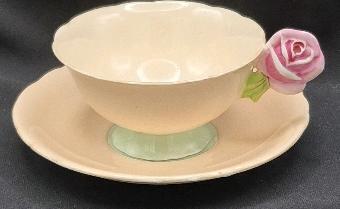 Beautiful Double Warrant PARAGON Teacup & Saucer Rose Handle