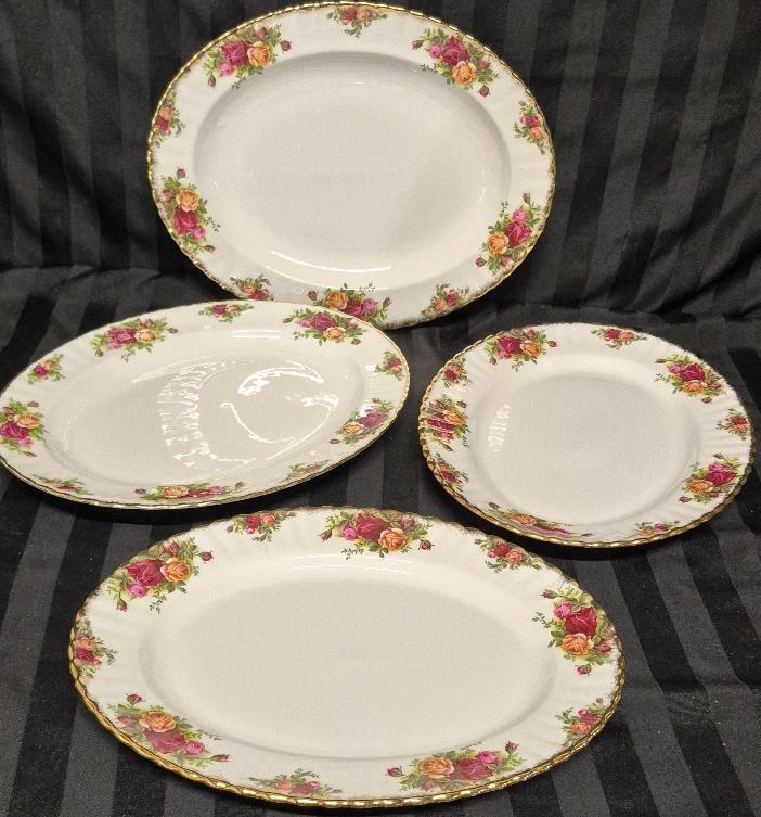 Vintage Royal Albert "Old Country Roses" Platters 13" & 13.5" Long
