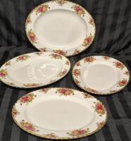 Vintage Royal Albert "Old Country Roses" Platters 13" & 13.5" Long