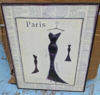 Paris Print on Plaque Board. 20" by 16"