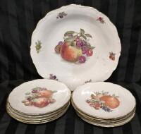 11 Vintage Bavaria Plates with Fruit Pattern