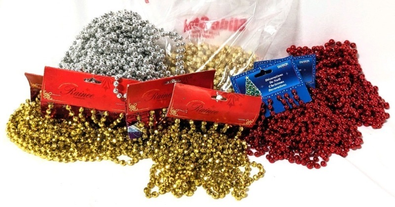 Decorative Bead Garlands: Gold, Silver & Red (Some New!)!
