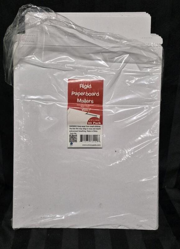 22 New Rigid Paperboard Mailers 9.75 by 12.25"